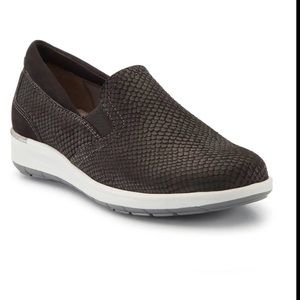 NEW! The Walking Cradles Orleans Slip On Sneaker in Matte Black Snake Nubuck